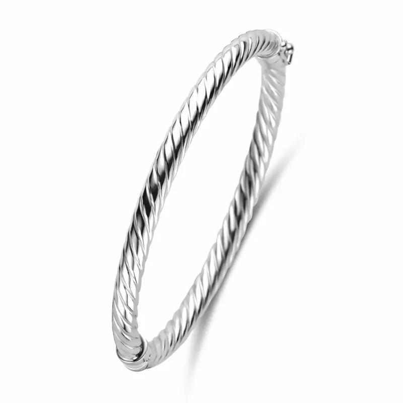 Bangle gedraaid 5 mm 60 mm zilver
