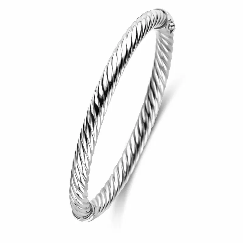 Bangle gedraaid 6 mm 60 mm zilver