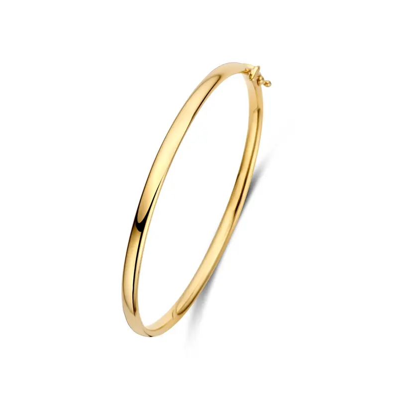 Bangle scharnier ovale buis 4,0 x 9K geelgoud 60 mm