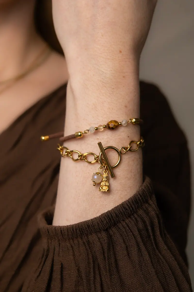 Bedelarmband – Buddha & Maansteen