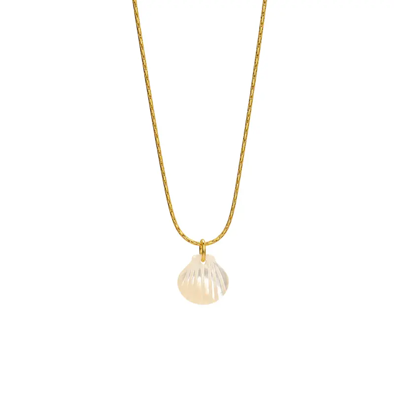 Bedelketting - Parelmoer schelp - Beige