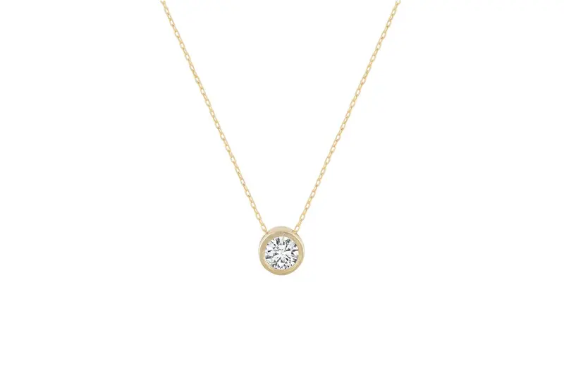 BeMy 14K Gold Solitaire Ketting