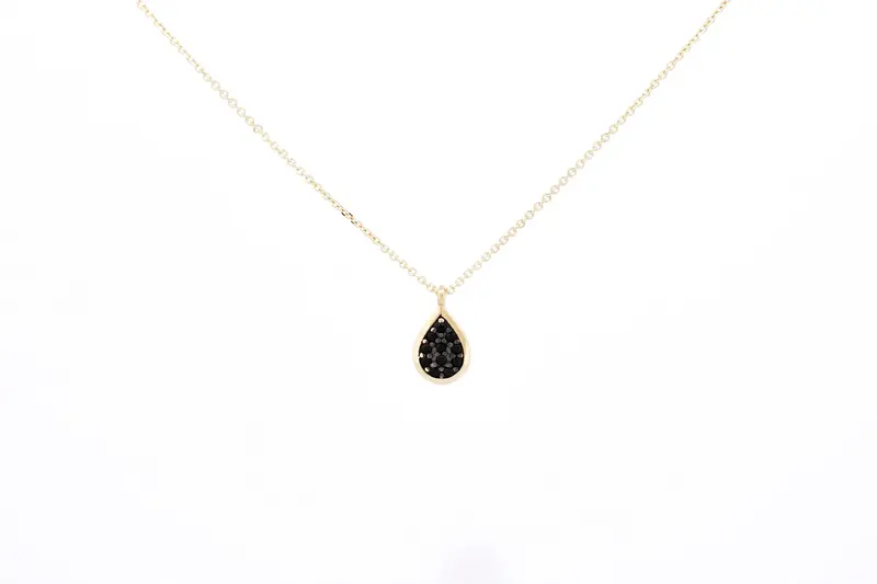 BeMy 14K Gold Zwarte Druppel Ketting