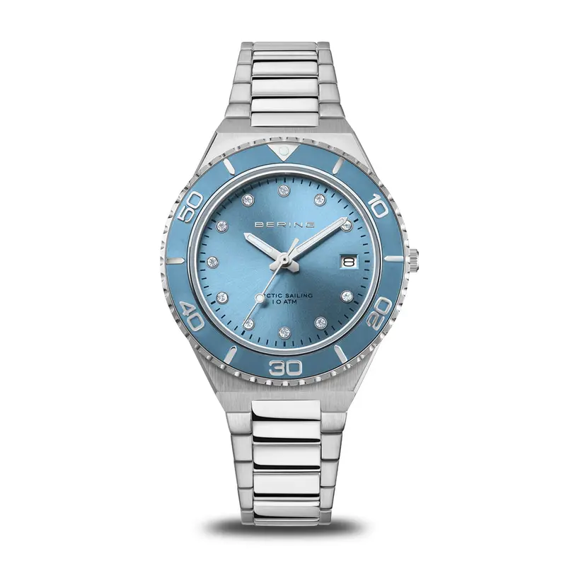 bering dames horloge blauwe wijzerplaat - 18936-705