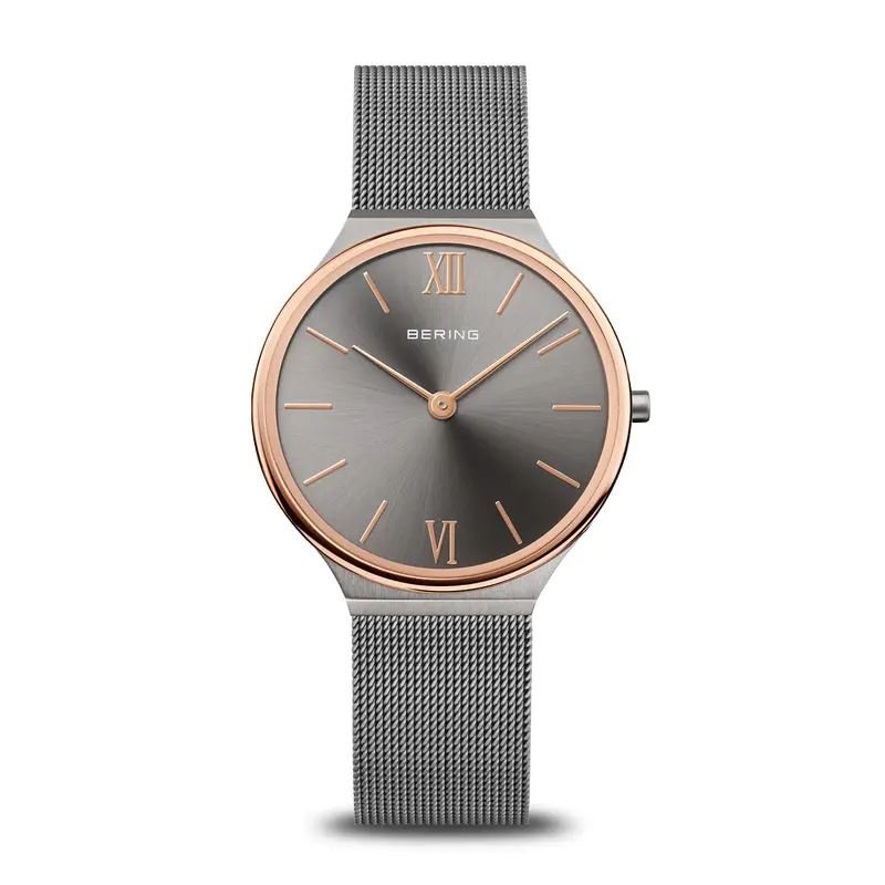 bering dames horloge grijze wijzerplaat - 18434-369