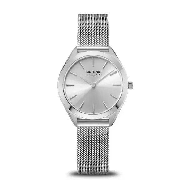 Bering dames horloge solar zilverkleurige wijzerplaat - 17331-000