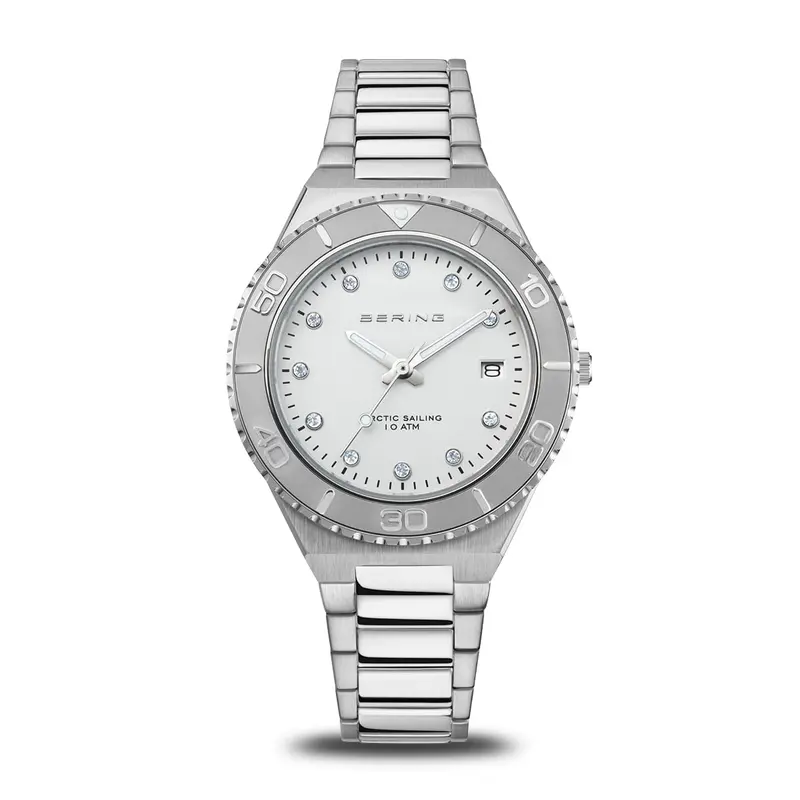 bering dames horloge witte wijzerplaat - 18936-704
