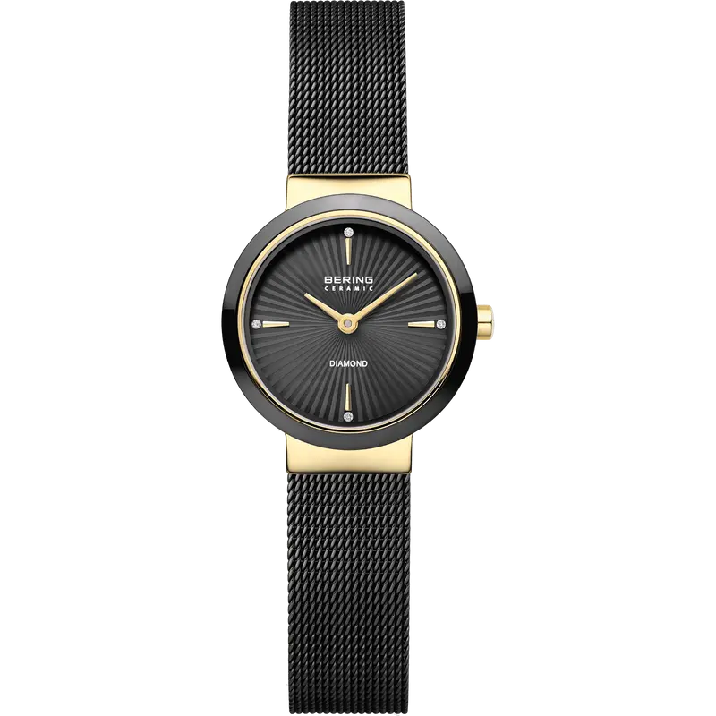 bering dames horloge zwarte wijzerplaat - 10725-132