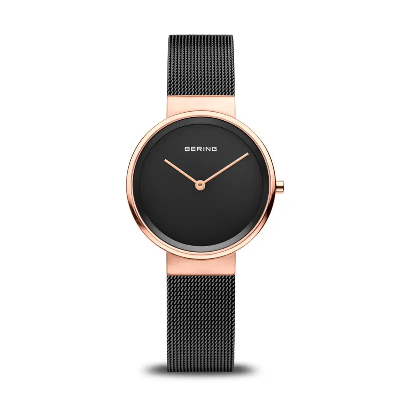 bering dames horloge zwarte wijzerplaat - 14531-166