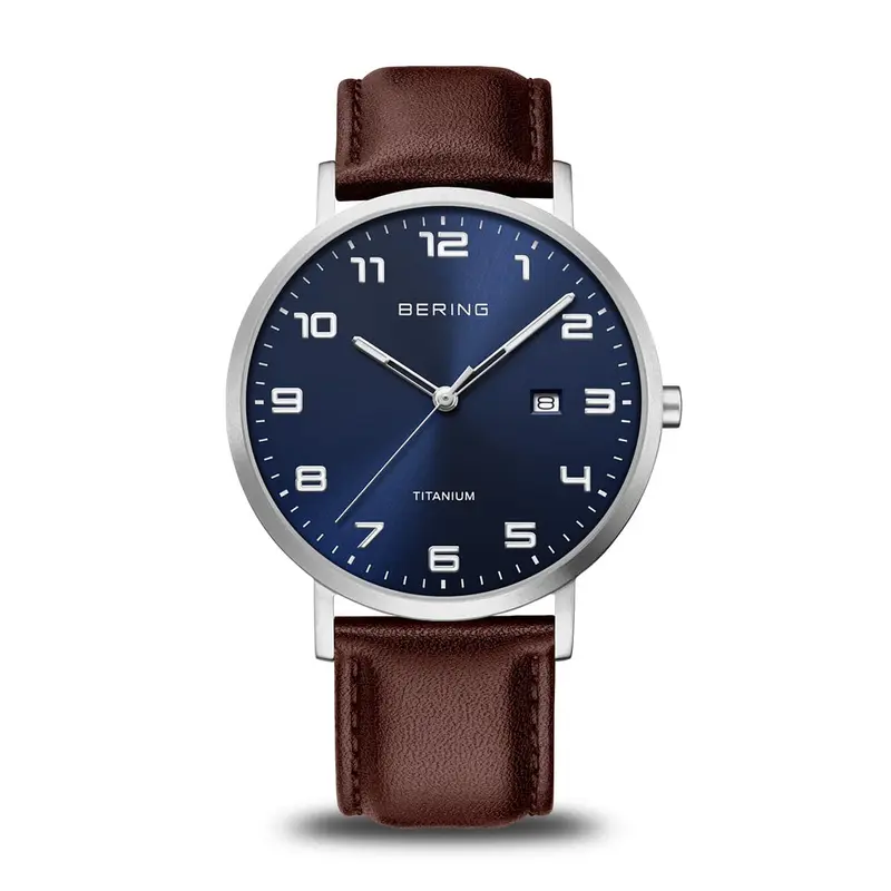 bering heren horloge blauwe wijzerplaat - 18640-505