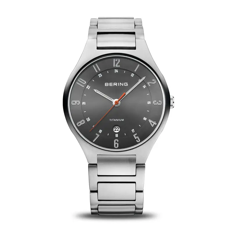 bering heren horloge grijze wijzerplaat - 11739-772