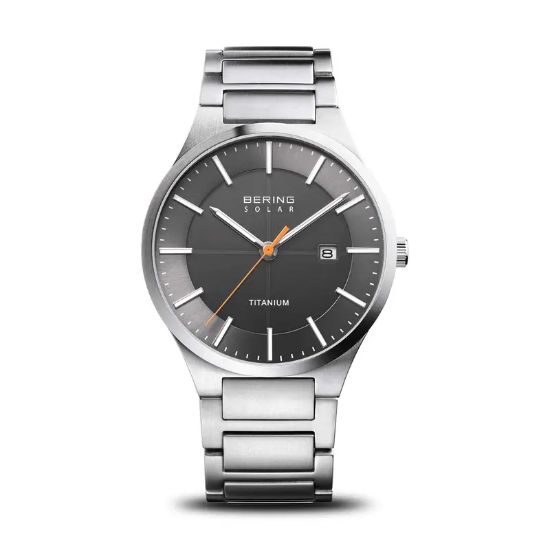 bering heren horloge grijze wijzerplaat - 15239-779