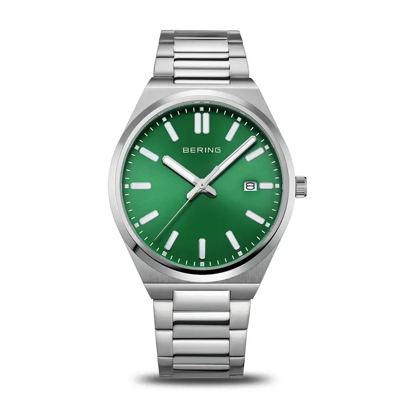 Bering heren horloge groene wijzerplaat 17639-708
