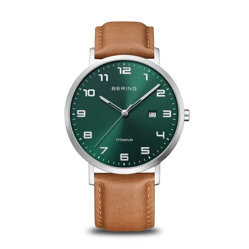 bering heren horloge groene wijzerplaat - 18640-568