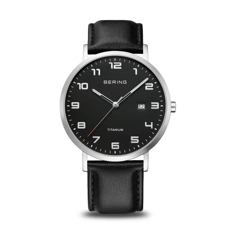 bering heren horloge zwarte wijzerplaat - 18640-402