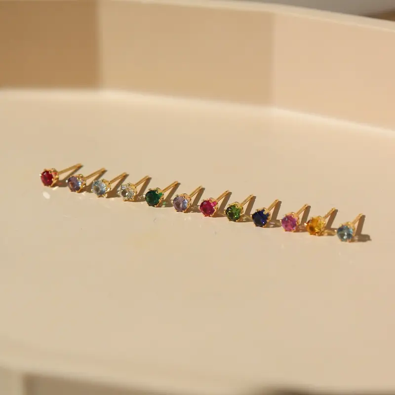 Birthstone Stud Earrings