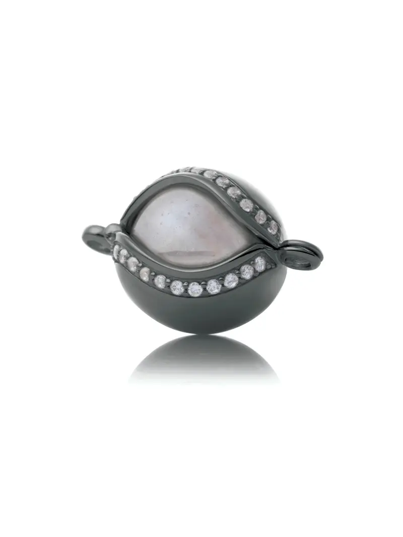 Black rhodium plated Bracelet pendant CZ Clear - polished