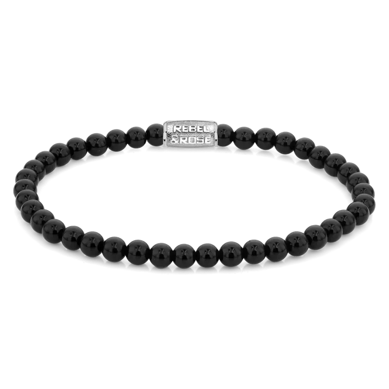 Black Velvet - 4mm - Kralen Armband Heren