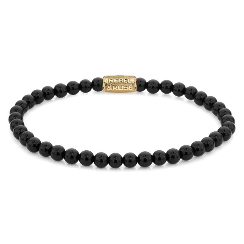 Black Velvet Gold - 4mm - Kralen Armband Dames