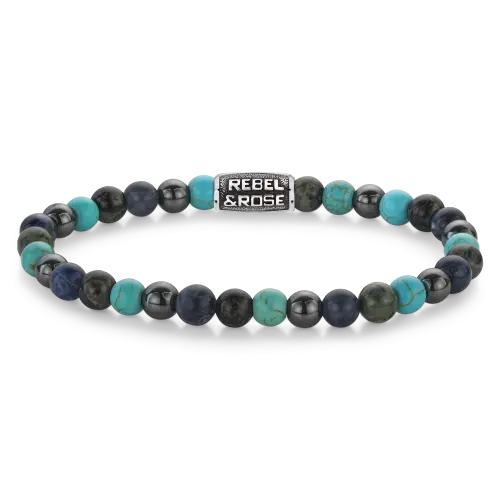 Blue Nights Vintage - 6mm - Kralen Heren Armband