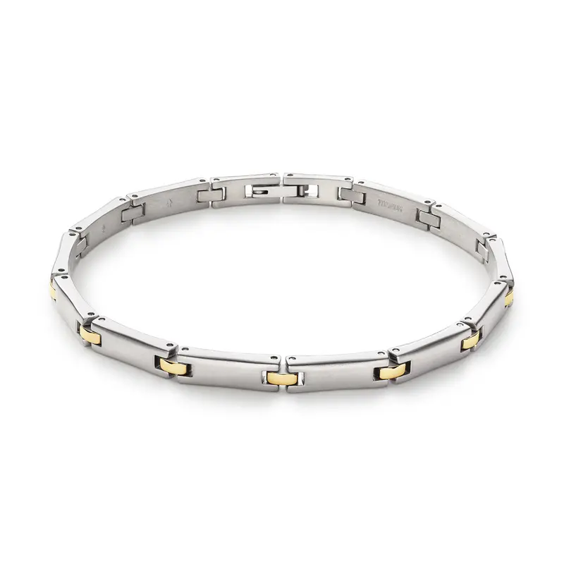 Boccia Titanium Armband 03067-02 Bicolor (geel/wit) 210 mm