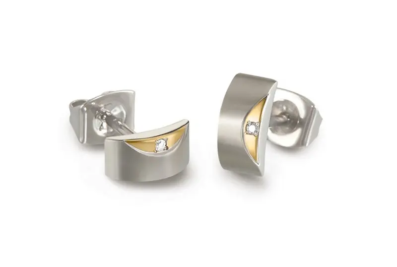Boccia Titanium Diamant Oorknoppen 05007-03 Zilverkleurig 4 mm