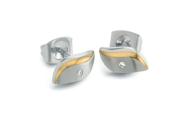 Boccia Titanium Diamant Oorknoppen 05044-04 Goudkleurig 8.5 mm