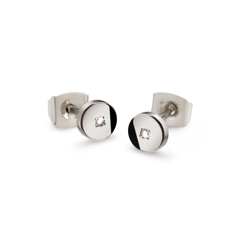 Boccia Titanium Diamant Oorknoppen 05064-03 Zilverkleurig 5 mm