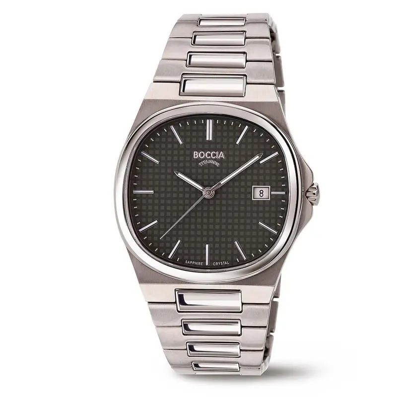 Boccia Titanium Herenhorloge 3657-04 Zilverkleurig
