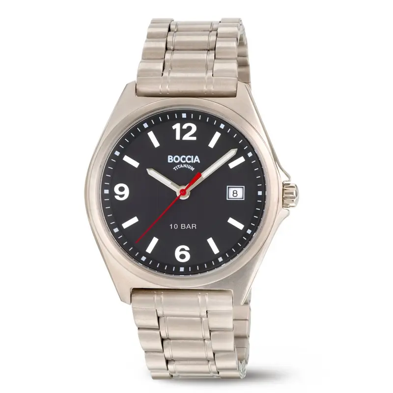 Boccia Titanium Herenhorloge 3663-01 Zilverkleurig