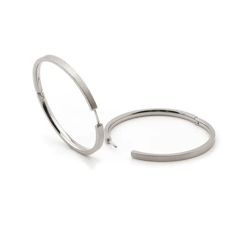 Boccia Titanium Oorbellen 0508-01 Zilverkleurig 40 mm
