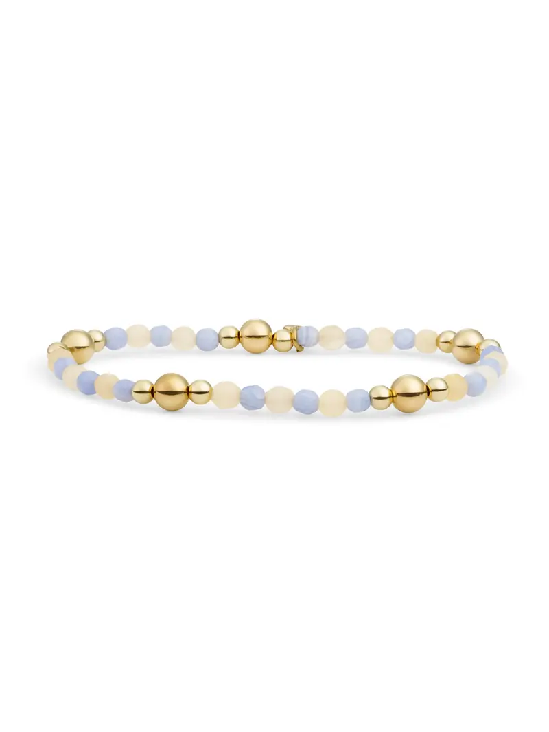 Bold Mix Armband Blue Lace Agate | Beige Agate