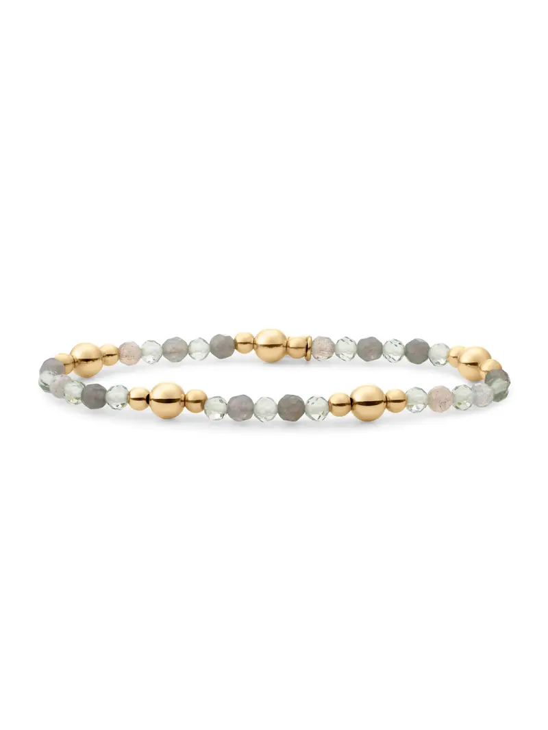 Bold Mix Armband Labradorite | Green Amethyst