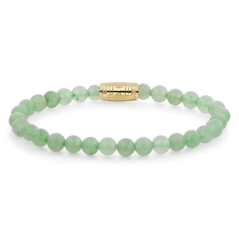 Bottle Green PMD Yellowgold - 6 mm - Kralen Armband Dames