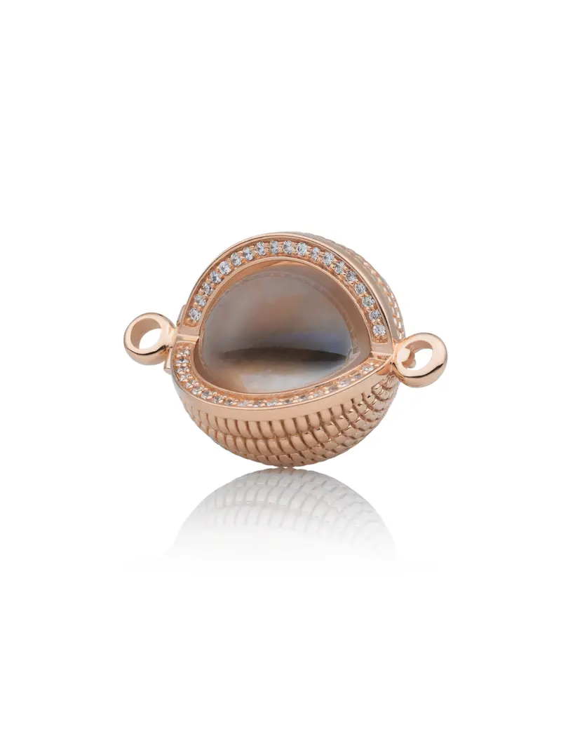 Bracelet Pendant - Starburst Crystal Rose Gold - CZ Polished 14mm