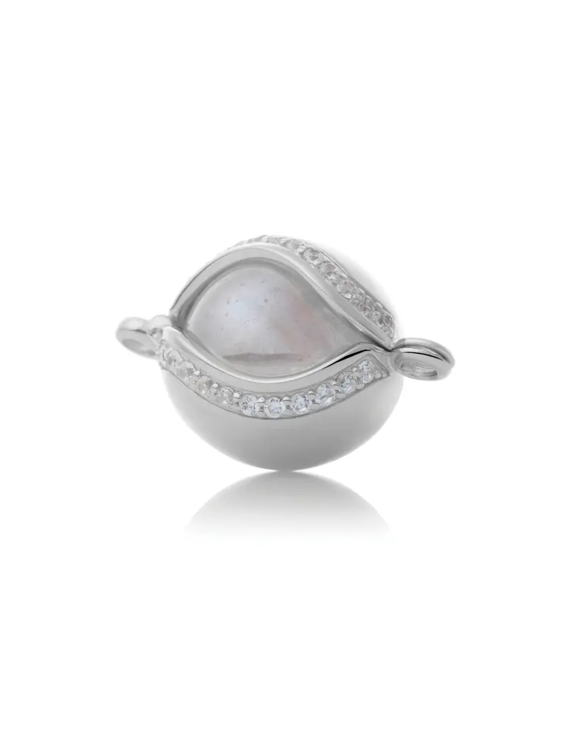 Bracelet Pendant - The Core Crystal Silver - CZ Polished 14mm