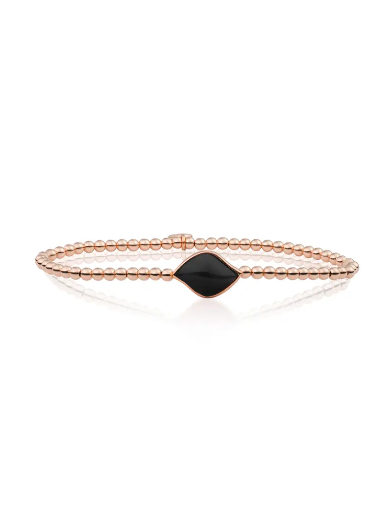 Bracelet | Rose gold - Onyx Blossom