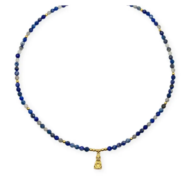Buddha X Edelsteen Ketting – Lapis Lazuli & Labradoriet