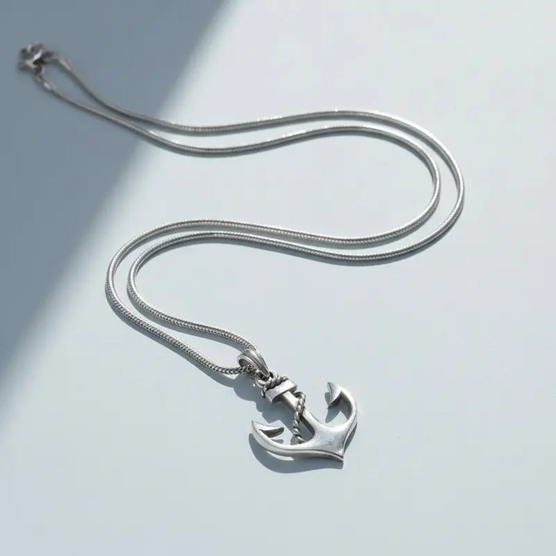 By LYDIAN Zilveren Ketting met Anker BLYDK082
