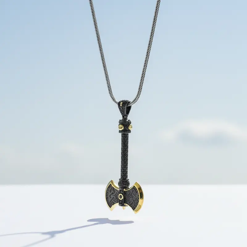 By LYDIAN Zilveren Ketting met bijl hanger ARLNM008
