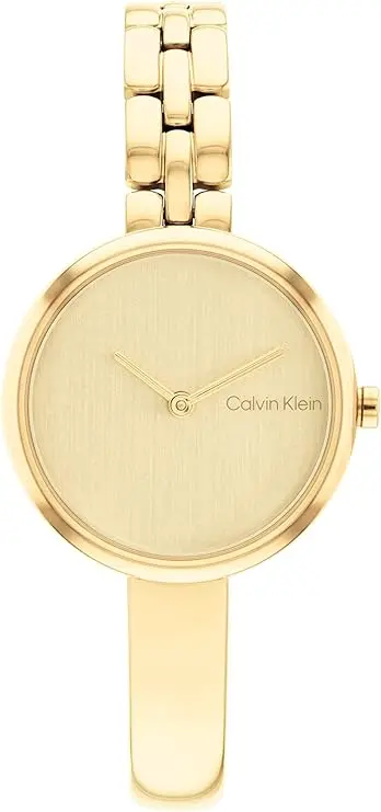 Calvin Klein analoog kwartshorloge voor dames met goudkleurige roestvrijstalen armband - 25200279