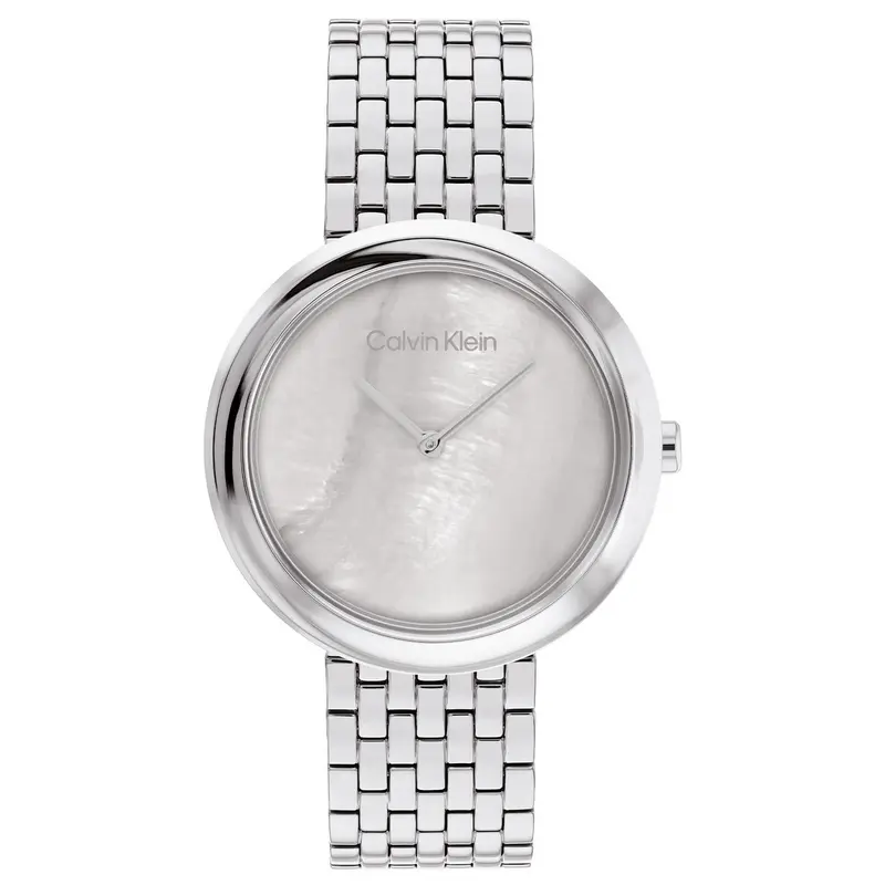 Calvin Klein Twisted bezel Dameshorloge CK25200320 Zilverkleurig 34 mm
