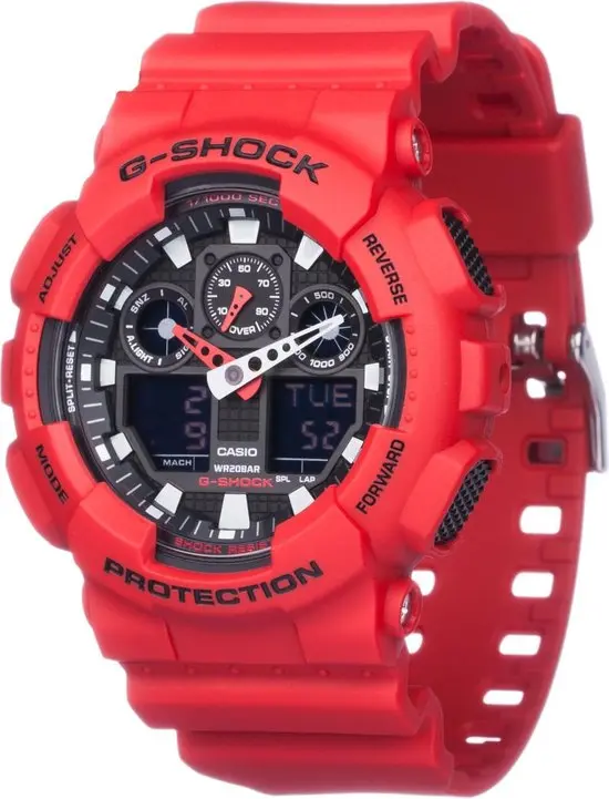 Casio G-Shock GA-100B-4AER Herenhorloge 51 mm - Rood