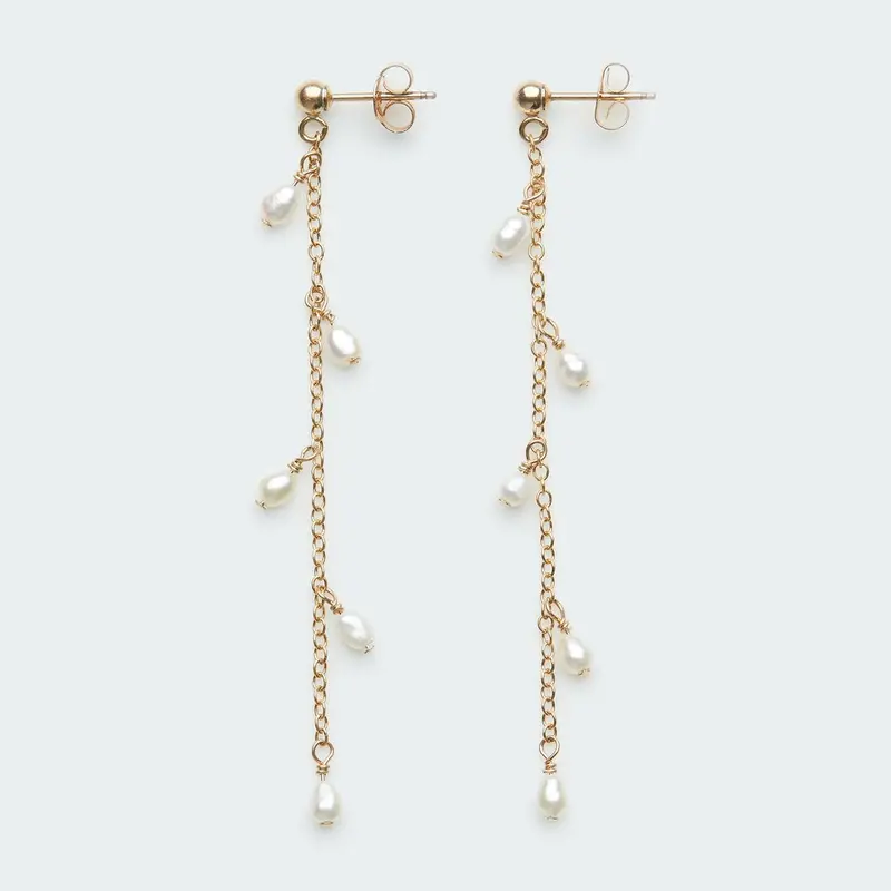 Chain Stud with Tiny Pearls