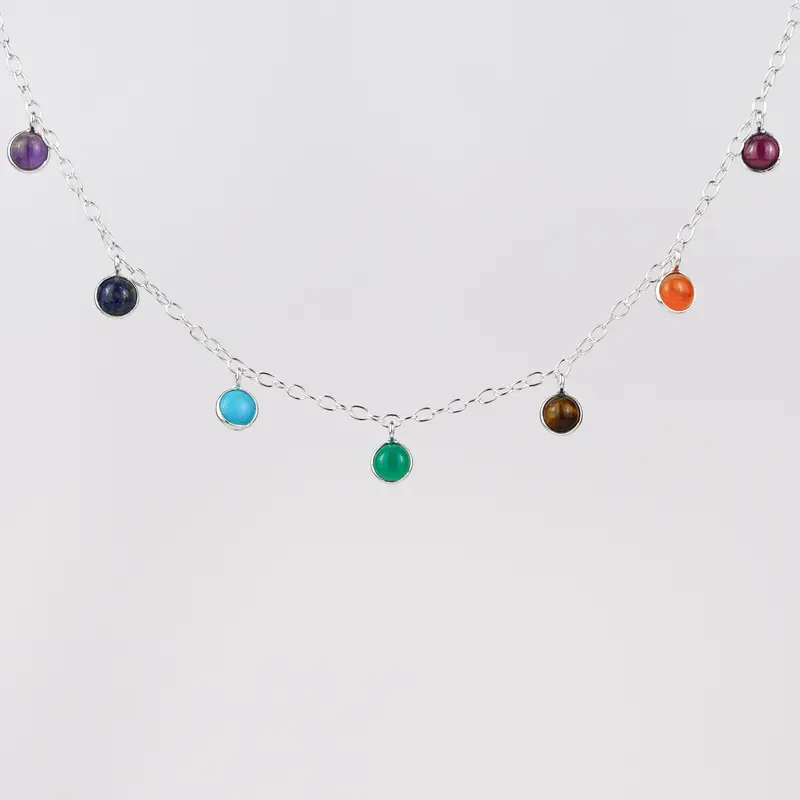 Chakra Ketting Groot 925 Zilver