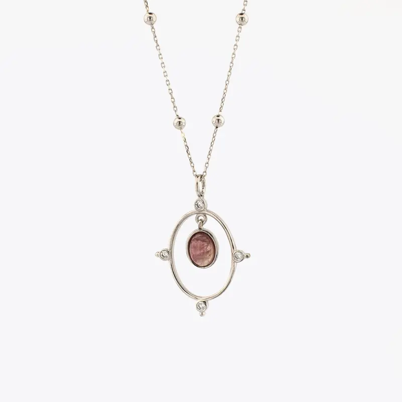 Chakra Zilveren ketting&hanger natuursteen