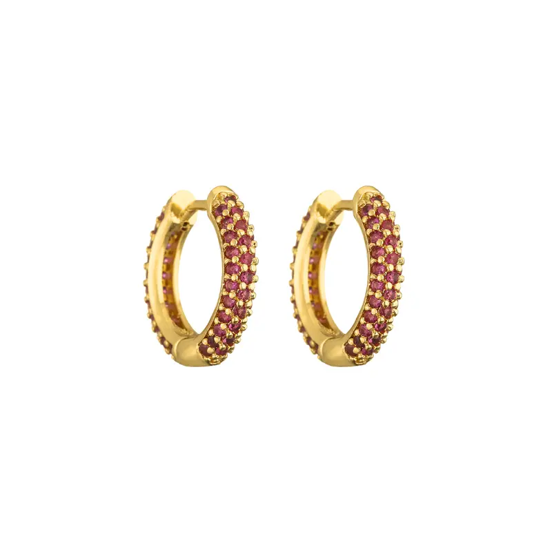 Classic diamond hoops fuchsia
