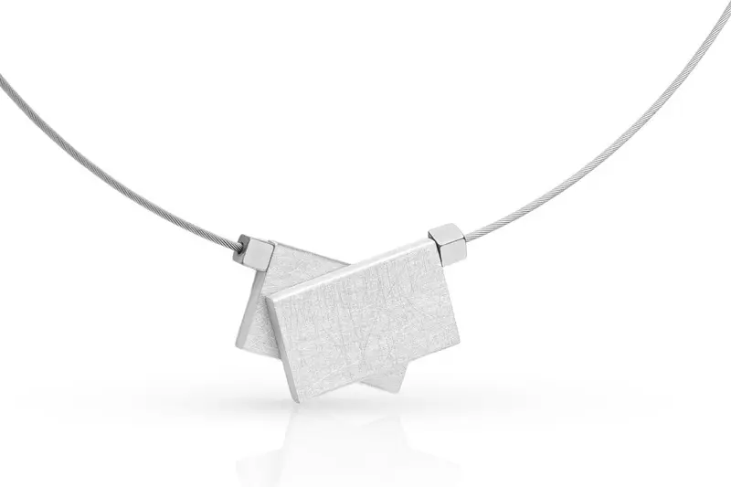 Clic Gekruiste Rechthoeken & Hematiet Collier C233