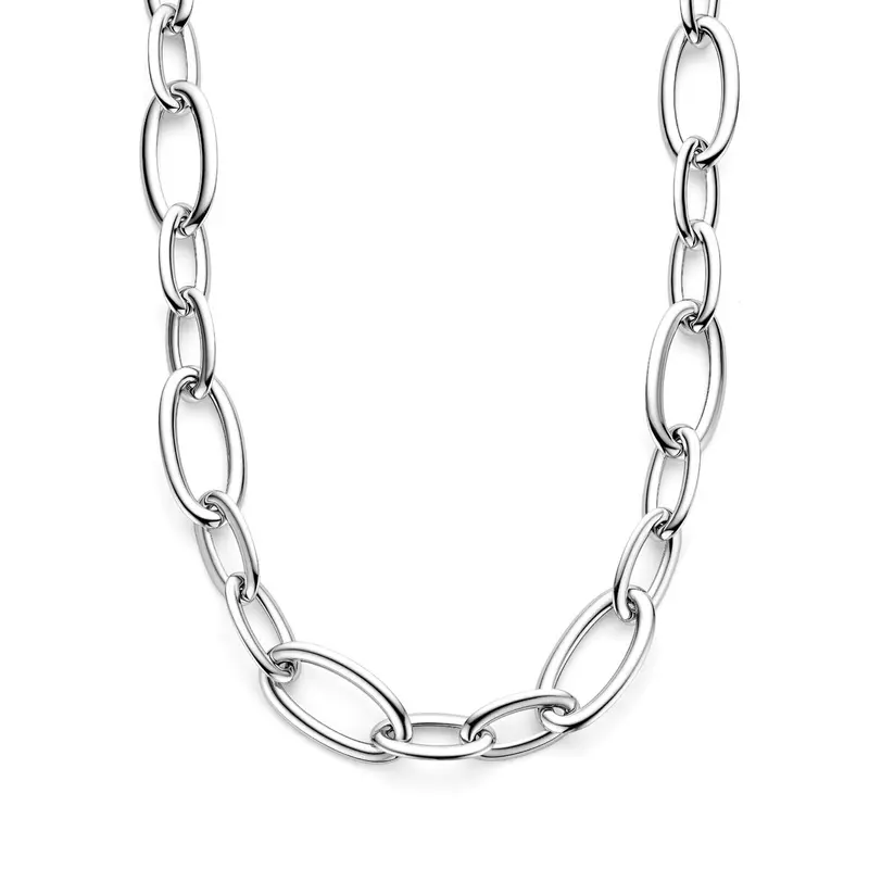 Collier 19 mm 46 + 2 cm zilver gerhodineerd