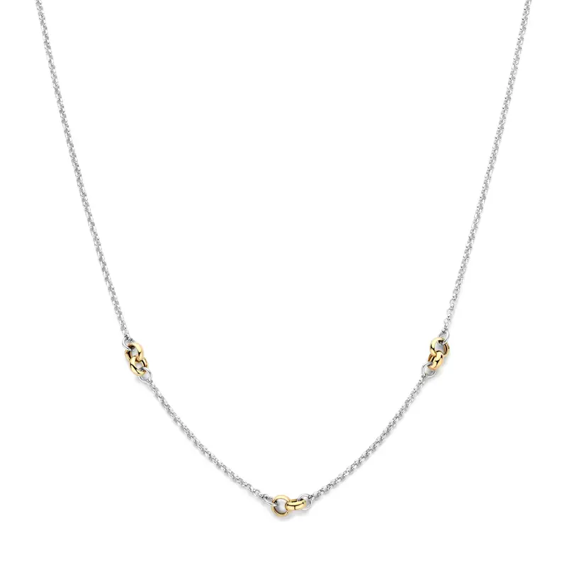Collier 41 + 4 cm 3 micron zilver verguld 1.8 mm